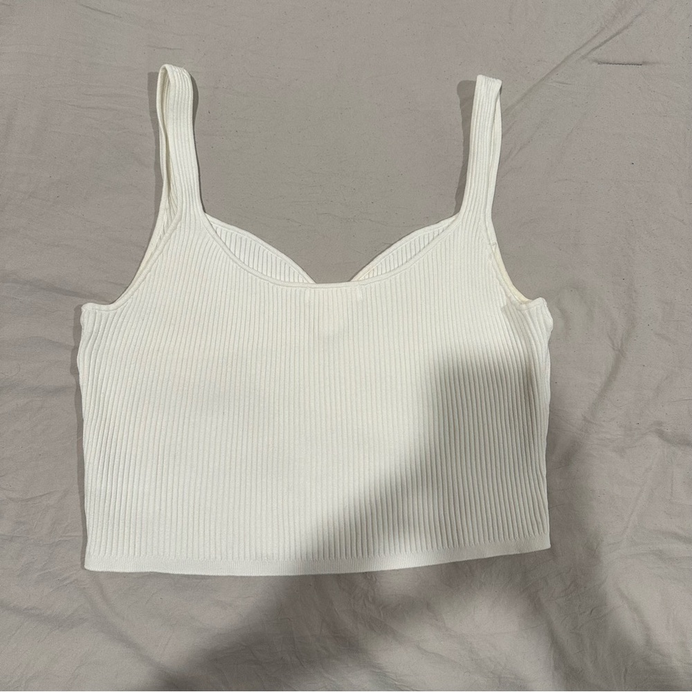 H&M Cream Ribbed Crop Top - Picture 4 of 4
